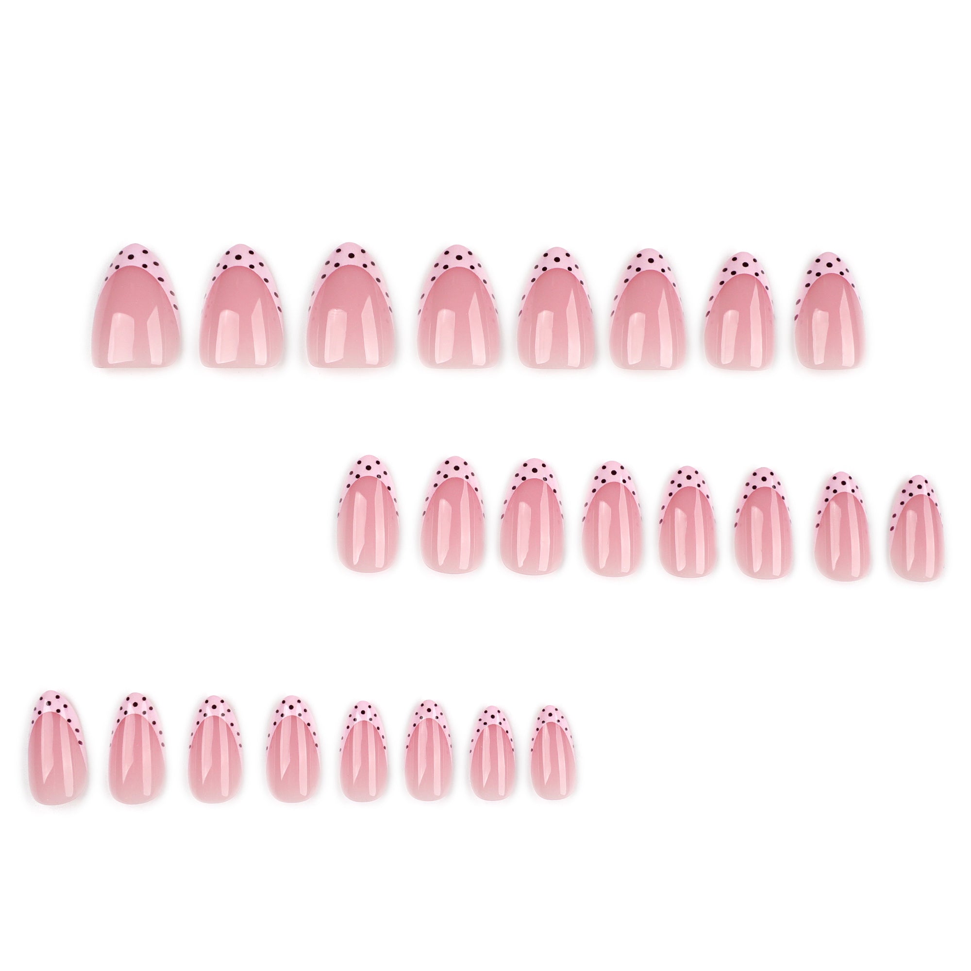 faux ongles babyboomer moderne nail art pois rose nude