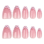 ongles amande babyboomer rose manucure elegante pois
