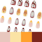faux ongles glamour bordeaux manucure florale tendance