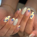 faux ongles ete bleu jaune citron capri
