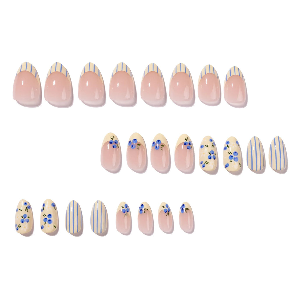 faux ongles press on nails italien bleu jaune
