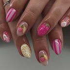 faux ongles ete fraise citron press on nails fruites