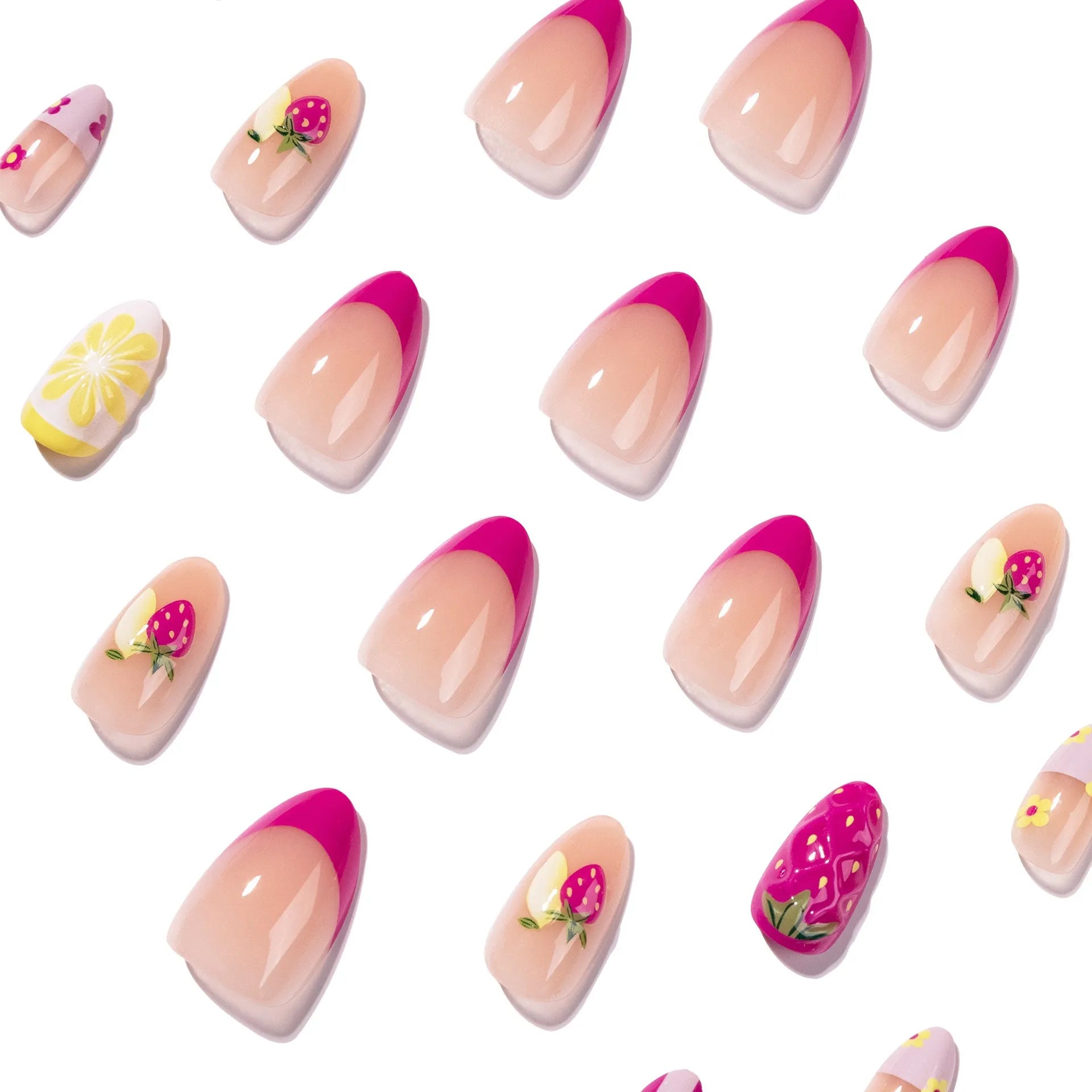 faux ongles nail art fruit ete manucure coloree