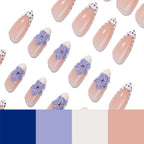 ongles amande french manucure bleu pois tendance