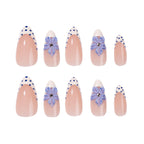 press on nails french bleu polka nail art floral
