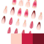 press on nails rose framboise nail art floral dore