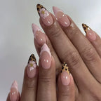 faux ongles nail art leopard rose 3d press on nails