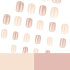 press on nails nude glossy reflets champagne