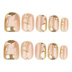 faux ongles soirée glam nail art doré et nude lumineux