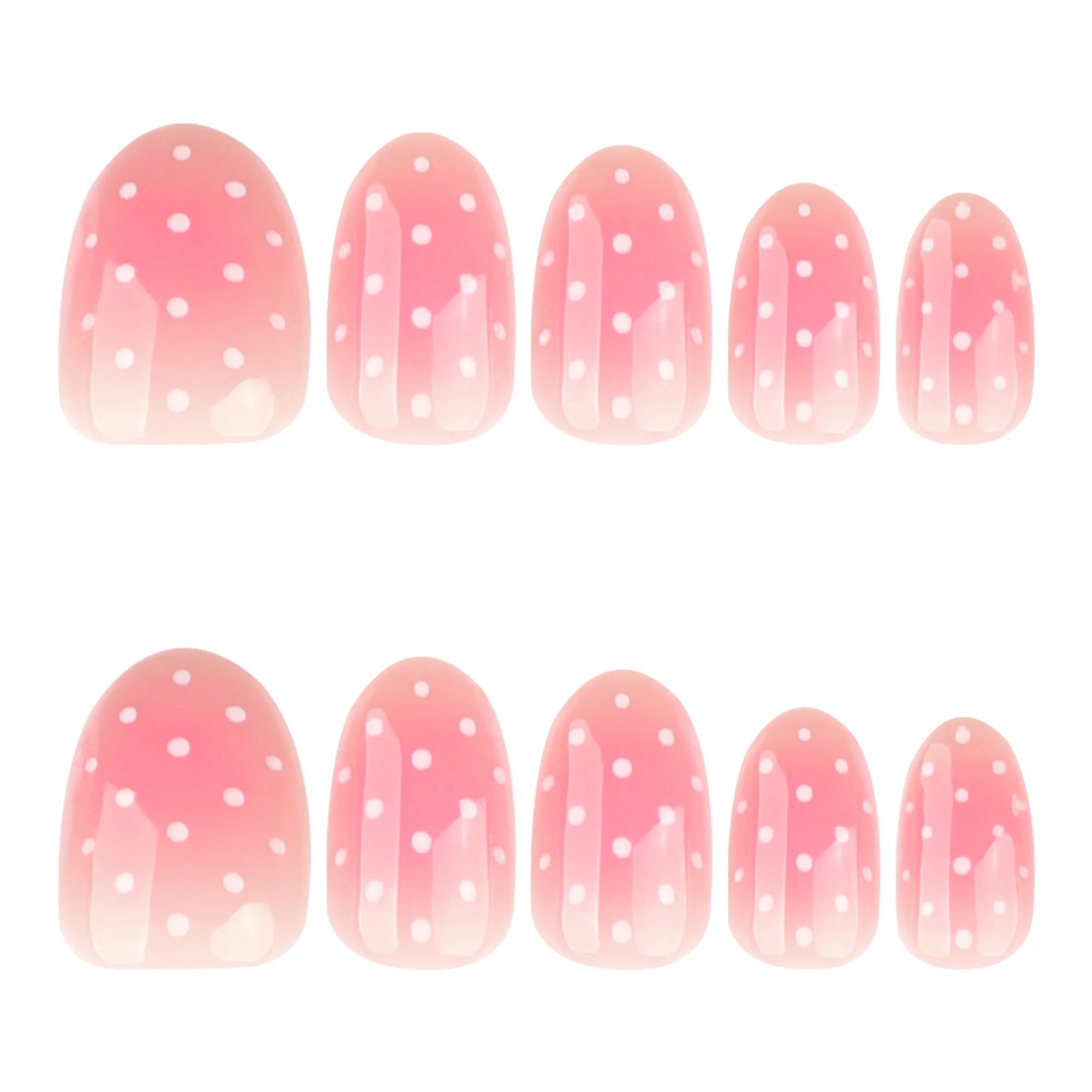 ongles courts rose blush nail art pois blancs