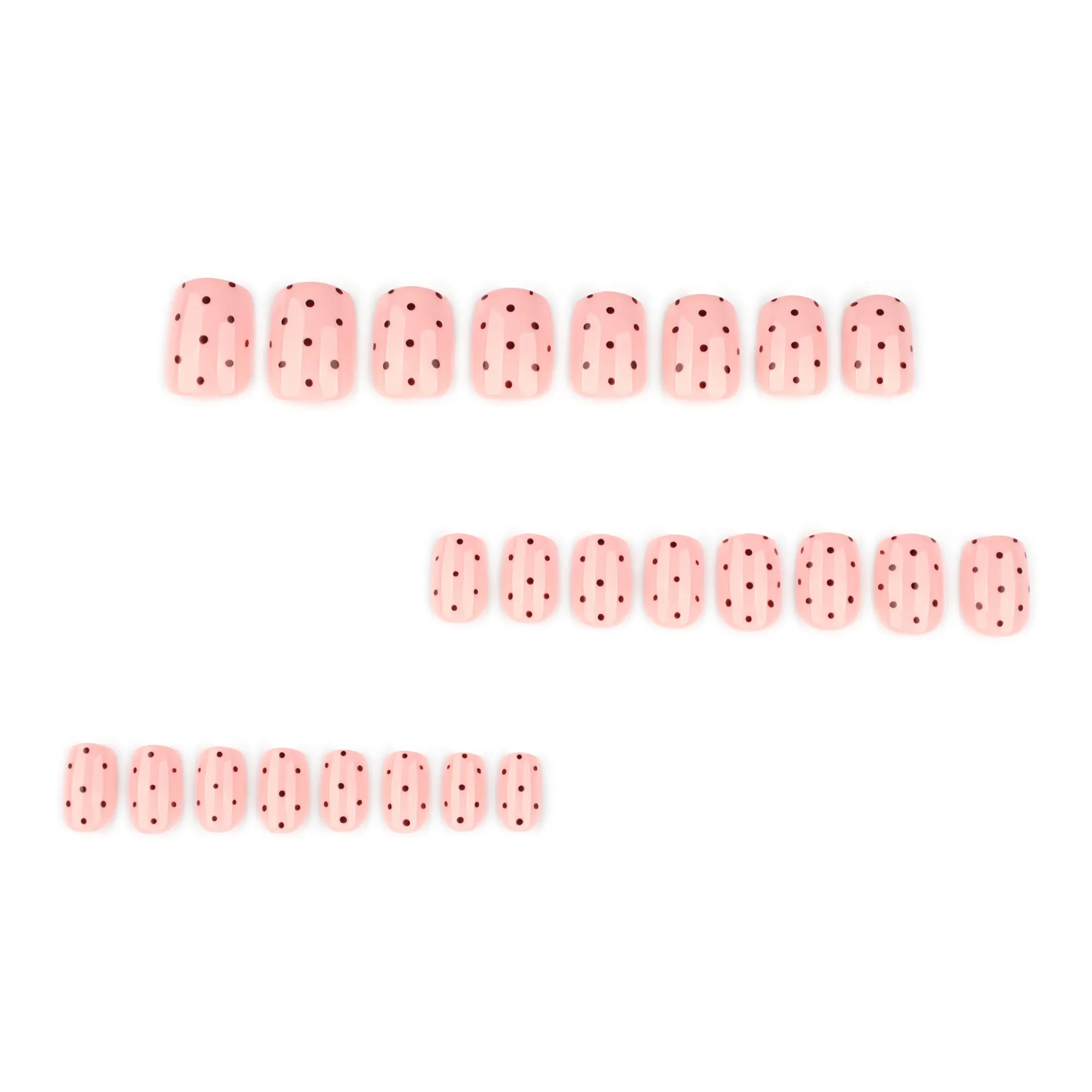 press on nails rose pale pois chocolat tendance