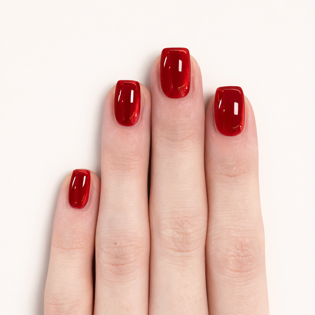 faux ongles rouges carre court press on nails manucure chic