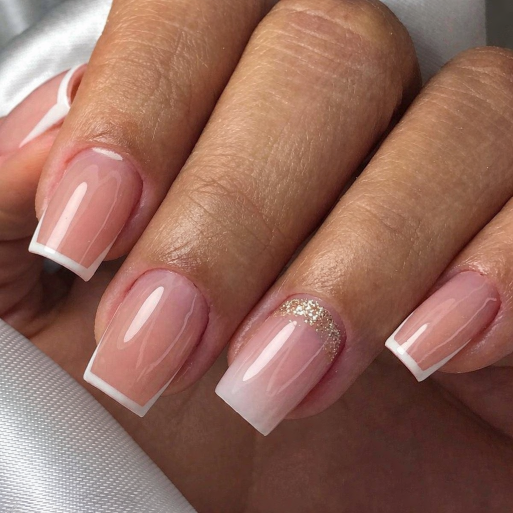 french manucure mariage chic ongles carre press on nails