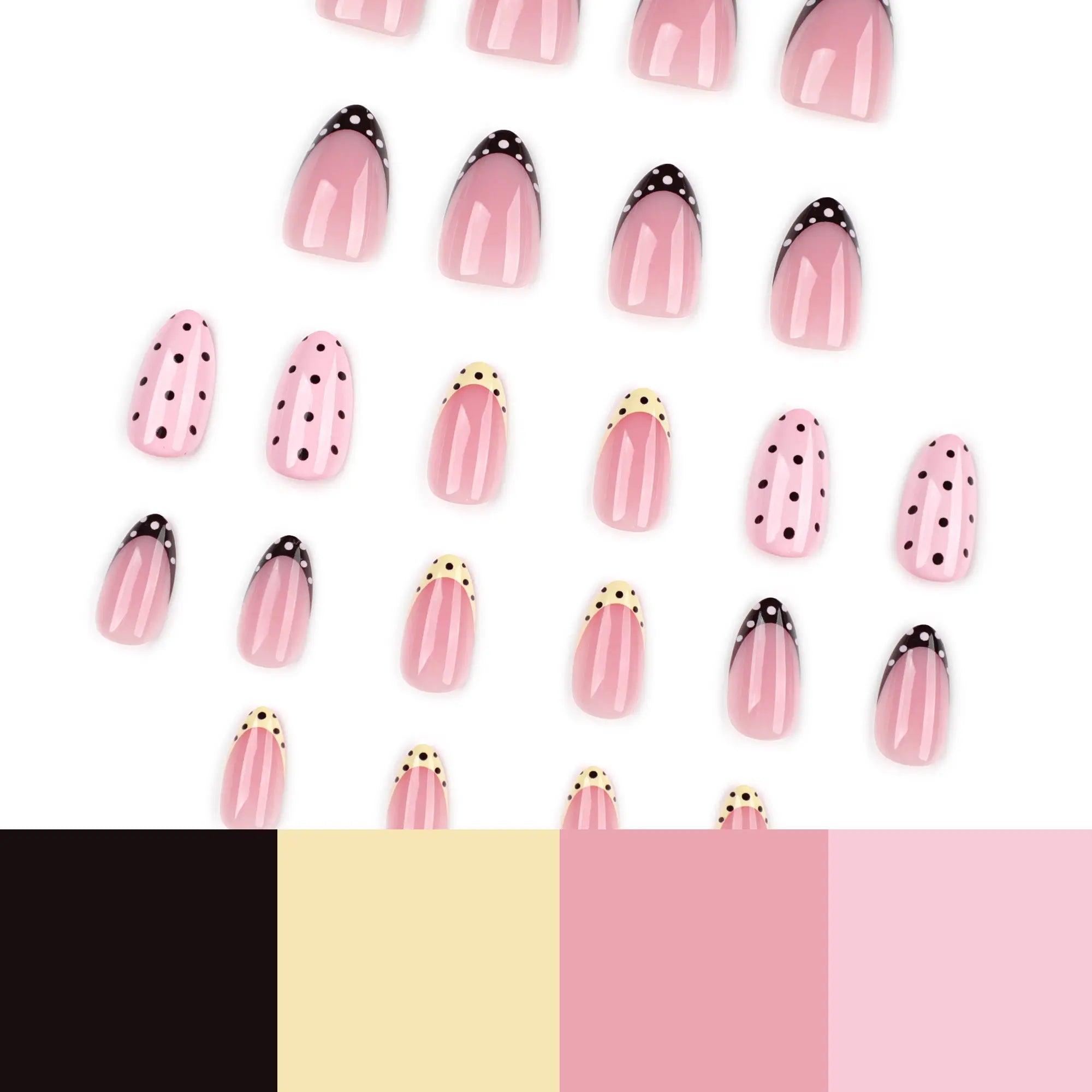 faux ongles nail art pois tendance rose nude