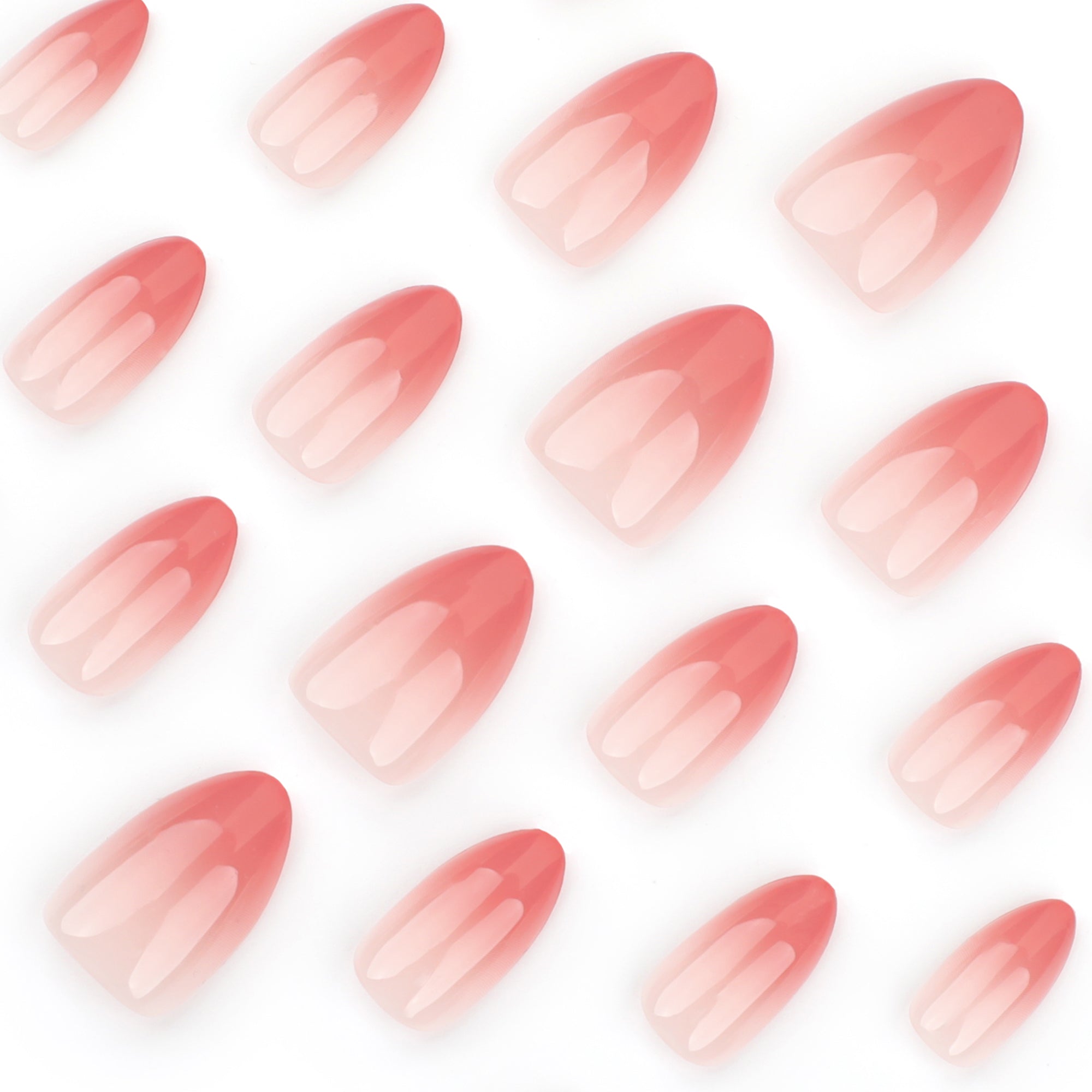 manucure babyboomer colore corail naturel press on nails