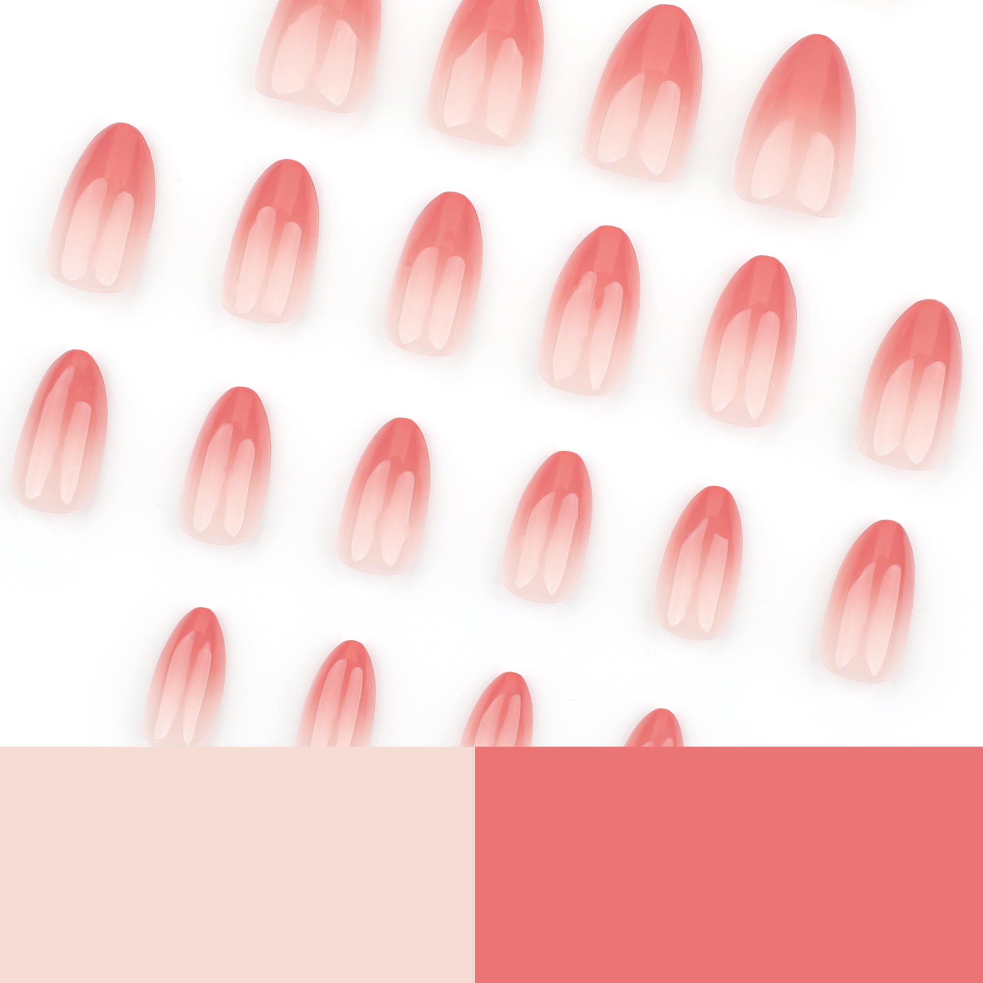 ongles babyboomer colore nude corail faux ongles amande