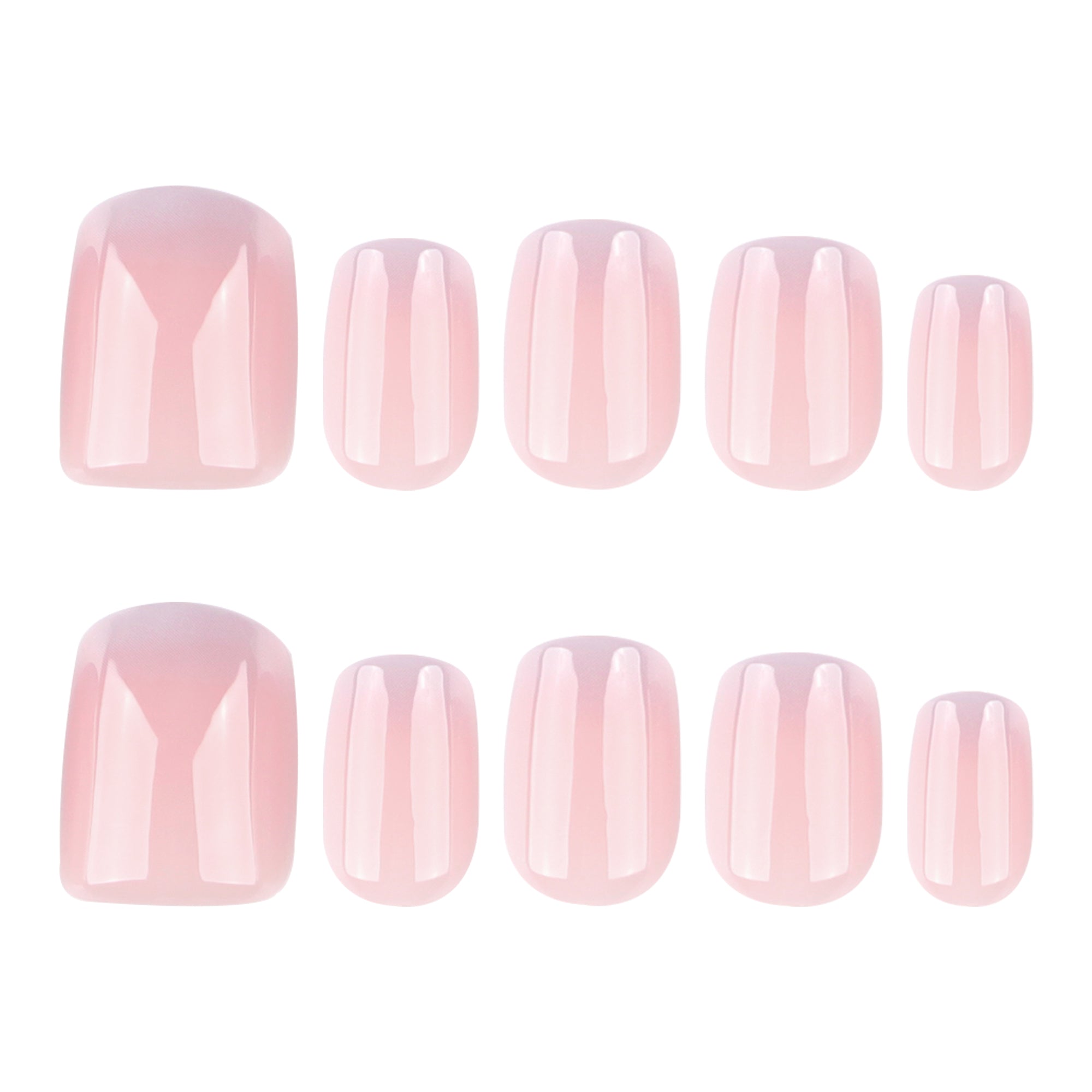 ongles babyboomer nude rose carre court faux ongles