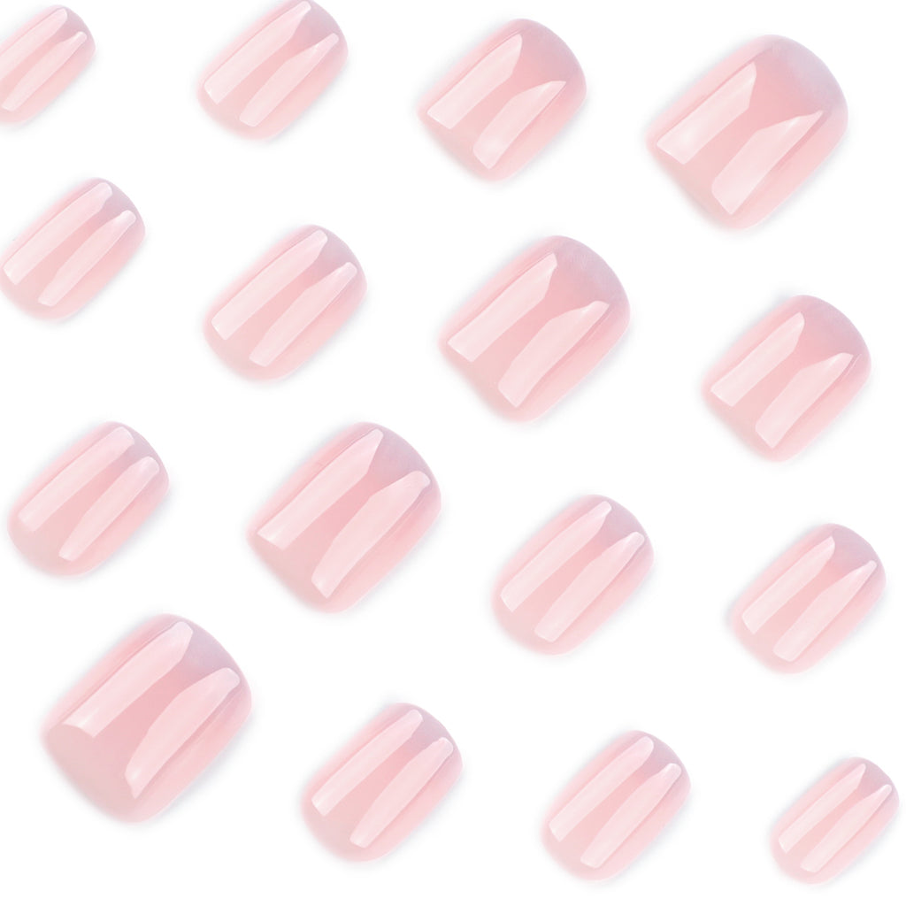 press on nails babyboomer rose laiteux ongles carre court