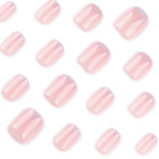 press on nails babyboomer rose laiteux ongles carre court